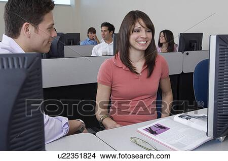 Students working in computer classroom View Large Photo Image Picture - Students working in computer classroom. Fotosearch