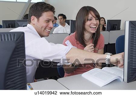 Students working in computer classroom View Large Photo Image Stock Image - Students working in computer classroom. Fotosearch