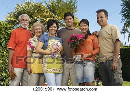 Three couples gardening, portrait View Large Photo Image Stock Photo - Three couples gardening, portrait. Fotosearch