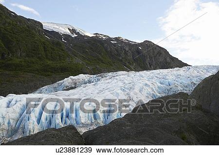 USA, Alaska, glacier between cliffs View Large Photo Image Stock Photo - USA, Alaska, glacier between cliffs. Fotosearch