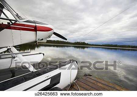 USA, Alaska, sea plane tied to pier, close up View Large Photo Image Stock Image - USA, Alaska, sea plane tied to pier, close up. Fotosearch