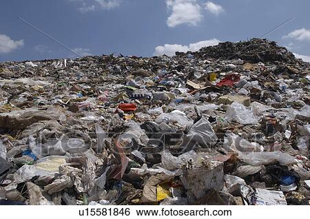 Waste at landfill site View Large Photo Image Stock Photograph - Waste at landfill site. Fotosearch