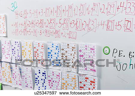 Stock Photo - White Board in Elementary Classroom. Fotosearch