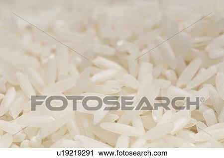 Stock Image - White rice, close-up. Fotosearch