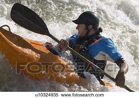 Whitewater kayaker View Large Photo Image Stock Photography - Whitewater kayaker. Fotosearch