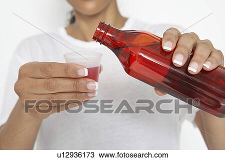 Woman pouring medicine, close-up View Large Photo Image Stock Image - Woman pouring medicine, close-up. Fotosearch