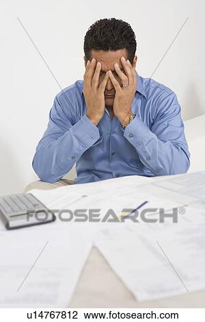 Stock Image - Worried Man. Fotosearch