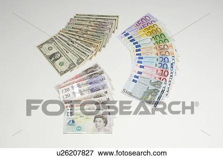 American, British and Euro paper currency View Large Photo Image Stock Photo - American, British and Euro paper currency. Fotosearch