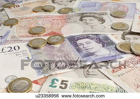 British paper currency and coins View Large Photo Image Stock Photograph - British paper currency and coins. Fotosearch