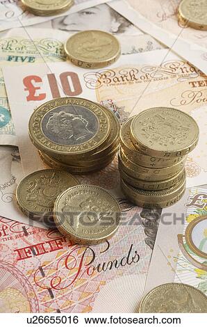 British paper currency and coins View Large Photo Image Stock Photograph - British paper currency and coins. Fotosearch