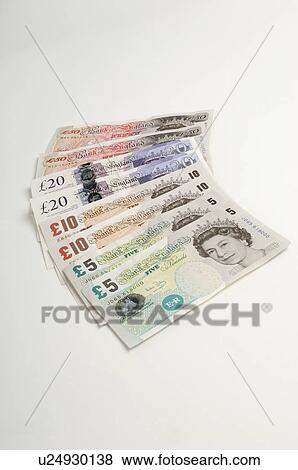 Stock Photo - British paper currency. Fotosearch