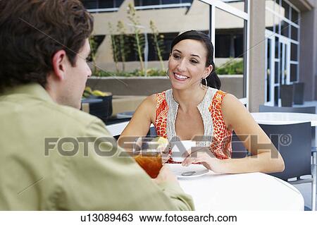 Stock Image - Couple in a Cafe. Fotosearch