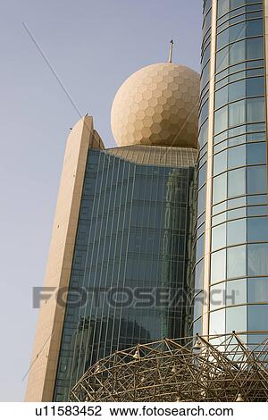 Dubai, UAE, Architectural detail of the Etisalat Communications building in Deira. View Large Photo Image Stock Image - Dubai, UAE, Architectural detail of the Etisalat Communications building in Deira.. Fotosearch