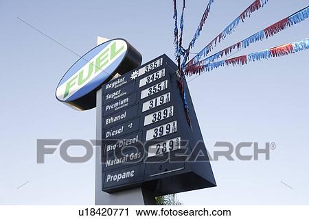 Gas station sign View Large Photo Image Stock Image - Gas station sign. Fotosearch