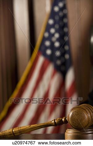 Stock Photo - Gavel lying in a courtroom. Fotosearch