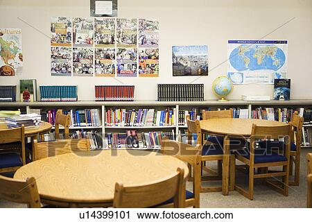 Stock Image - High School Library Reading Room. Fotosearch