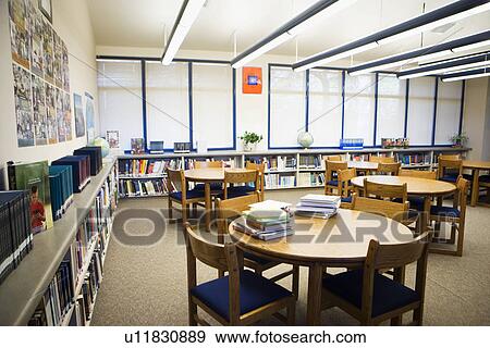 Stock Photo - High School Library Reading Room. Fotosearch
