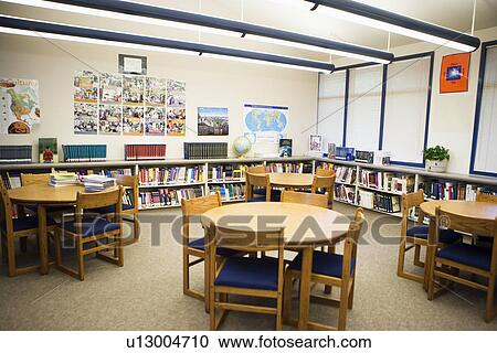 Stock Image - High School Library. Fotosearch