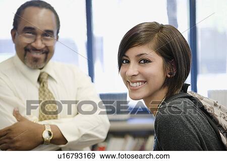 Stock Photo - High School Student and Teacher. Fotosearch