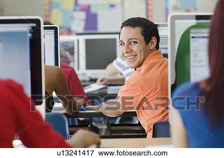 Stock Photo - High School Student in Class. Fotosearch
