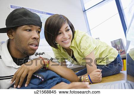 Stock Photography - High School Students Studying Together. Fotosearch