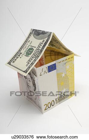 House made of paper currency View Large Photo Image Stock Photograph - House made of paper currency. Fotosearch