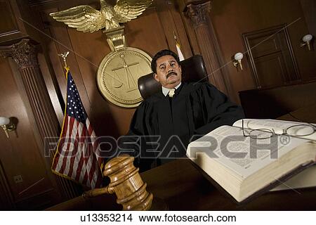 Judge sitting in court View Large Photo Image Picture - Judge sitting in court. Fotosearch