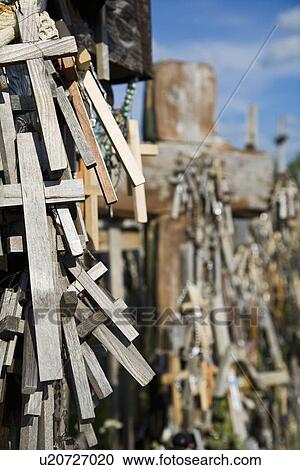 Lithuanian graveyard with wooden crosses View Large Photo Image Stock Image - Lithuanian graveyard with wooden crosses. Fotosearch