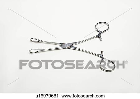 Stock Image - Pair of medical scissors. Fotosearch