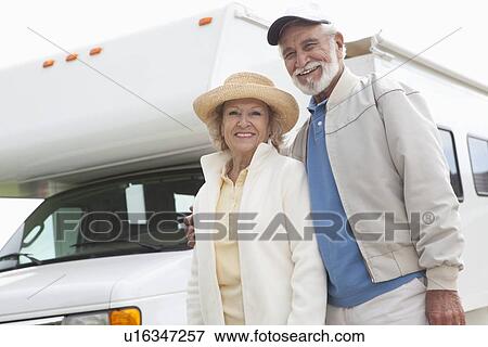 Senior couple and RV home View Large Photo Image Stock Photo - Senior couple and RV home. Fotosearch