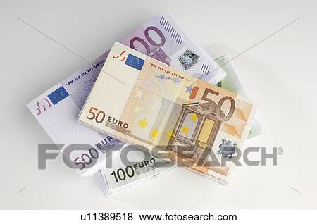 Stock Photo - Stack of European Currency. Fotosearch