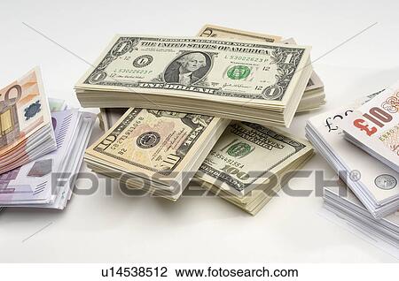 Stack of US and European Currency View Large Photo Image Stock Image - Stack of US and European Currency. Fotosearch