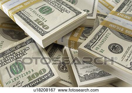 Stock Photo - Stack of US Currency. Fotosearch