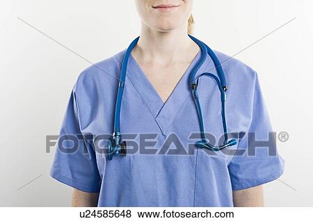 Surgeon with stethoscope, mid section View Large Photo Image Stock Photo - Surgeon with stethoscope, mid section. Fotosearch