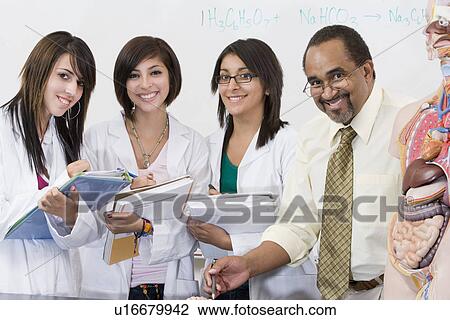 Teacher and Students in Science Lab View Large Photo Image Stock Image - Teacher and Students in Science Lab. Fotosearch