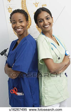 Two doctors in hospital, portrait View Large Photo Image Stock Photography - Two doctors in hospital, portrait. Fotosearch