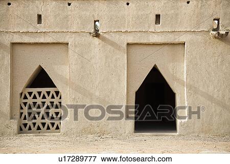 Stock Photo - UAE, Dubai, architectural detail of Al Jahli Fort. Fotosearch