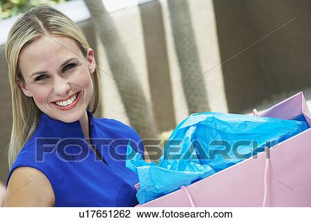 Stock Image - Woman on a Shopping Trip. Fotosearch
