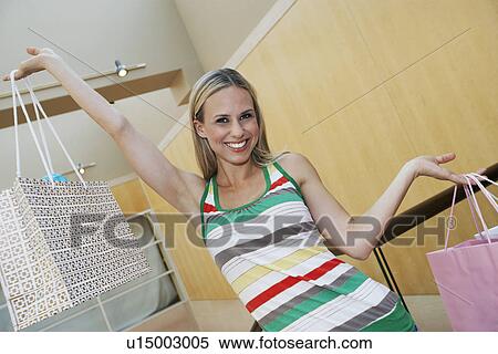 Stock Photography - Woman on a Shopping Trip. Fotosearch