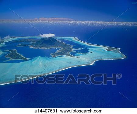 Aerial View of Bora Bora Island, Tahiti View Large Photo Image Stock Image - Aerial View of Bora Bora Island, Tahiti. Fotosearch