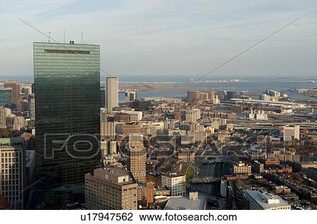 Stock Image - Aerial view of Boston, Massachusetts, USA. Fotosearch