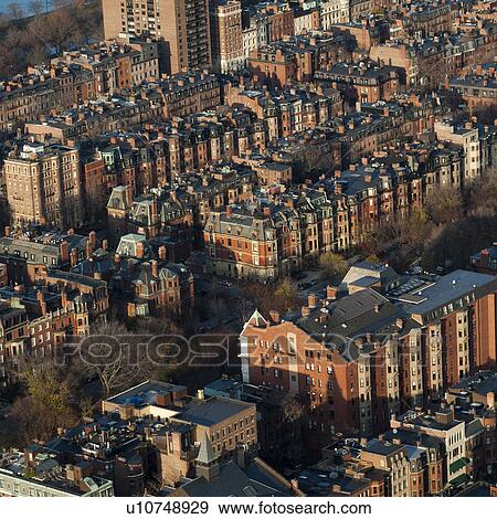 Aerial view of the city of Boston, Massachusetts, USA View Large Photo Image Stock Photo - Aerial view of the city of Boston, Massachusetts, USA. Fotosearch