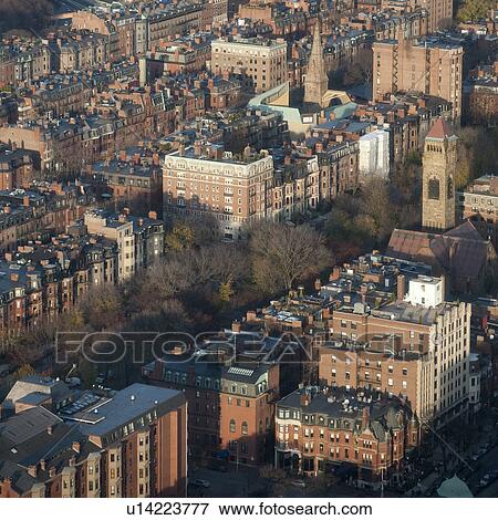 Stock Photo - Aerial view of the city of Boston, Massachusetts, USA. Fotosearch