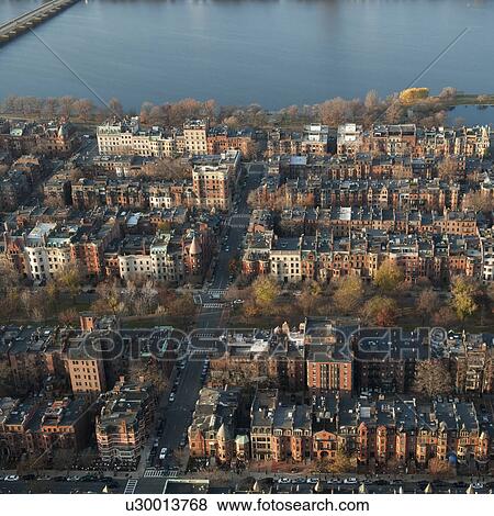 Aerial view of the city of Boston, Massachusetts, USA View Large Photo Image Stock Photo - Aerial view of the city of Boston, Massachusetts, USA. Fotosearch