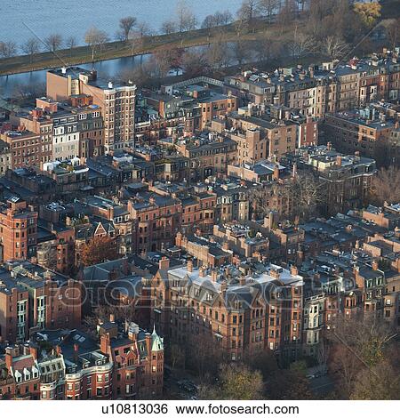 Stock Photograph - Aerial view of the city of Boston, Massachusetts, USA. Fotosearch