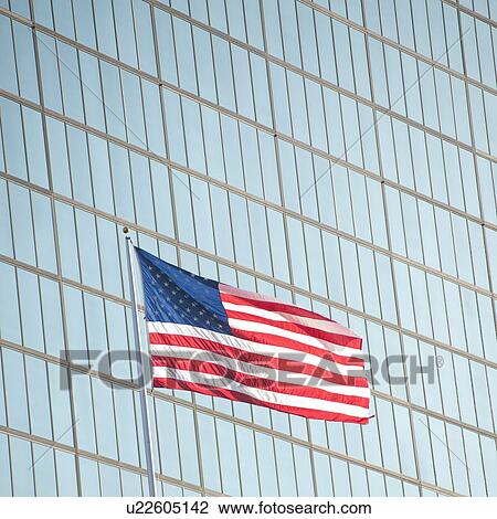 Stock Image - American Flag in Boston, Massachusetts, USA. Fotosearch