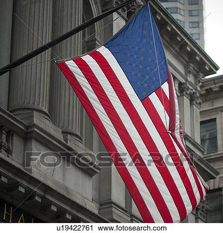 American flag on the Old City Hall building in Boston, Massachusetts, USA View Large Photo Image Stock Image - American flag on the Old City Hall building in Boston, Massachusetts, USA. Fotosearch
