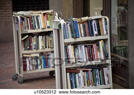 Stock Image - Assortment of books for sale on the streets of Boston, Massachusetts, USA. Fotosearch