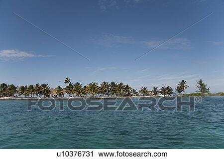 Stock Image - Belize Barrier Reef, Laughing Bird Caye. Fotosearch