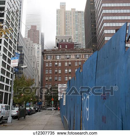 Boarded wall in Manhattan, New York City, U. S. A. View Large Photo Image Stock Photography - Boarded wall in Manhattan, New York City, U. S. A.. Fotosearch